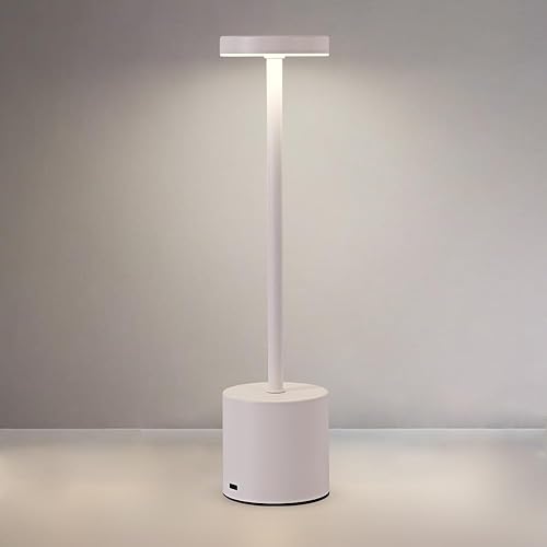 Miniatura 14 de Paquete de 2 lámparas de mesa inalámbricas recargables LED, portátiles para exteriores, 5000 mAh, funciona con pilas, luz de mesa con control 2