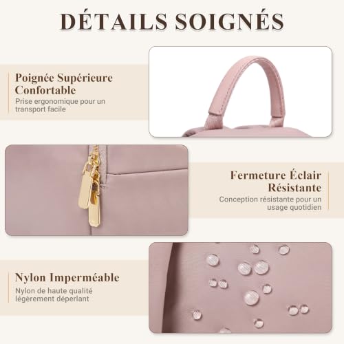 Sac à dos étanche en nylon rose poudré grand format DIRRONA - 5