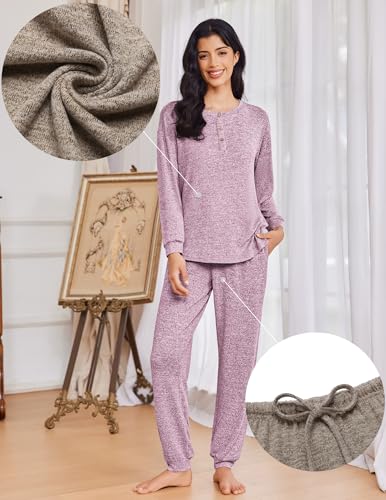 2-Piece Ekouaer Women's Henley Pajama Lounge Set (Various) $13 + Free Shipping w/ Prime or on $35+ + 57% Off Code ADTIJCXN Prime - image 4