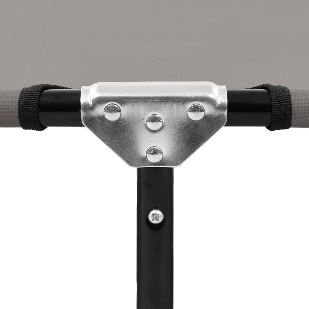 Klappliege Grau Stahl, 120 kg Belastbarkeit | Faltbares Campingbett, 600D Polyester mit PE-Beschichtung, rostfreies Gestell, leicht und tragbar