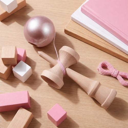 Junkin 7 Inch Kendama for Beginners and Pro,Metallic Pink - 3