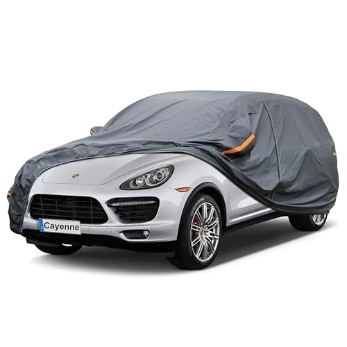 Premium Car Cover Custom Fit Porsche Cayenne (2002-2025), 16 Layers Heavy Duty Car Cover Waterproof All Weather with Zipper Door for Sun Rain Snow Dus
