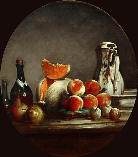 Tableau Melons Poires Pêches Chardin 60x90cm pour décoration chambre