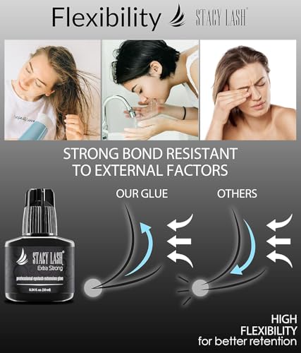 Extra Strong Eyelash Extension Glue Stacy Lash (0.34 fl.oz / 10 ml) / 0.5-1 Sec Dry/Retention – 8 Weeks/Black Adhesive/Professional Supplies - Thumbnail 5