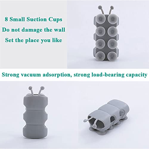 4 Pack Vacuum Suction Cup Shower Head Holders, Junvaia Silicone Strong Suction & Waterproof Showerhead Holder, Bathroom Handheld Shower Holder, Removable Wall Mounted Suction Bracket (2 White, 2 Grey) - image 6