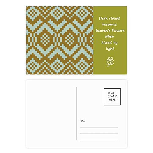 Jeu de cartes postales carrées bleues symétriques DIYthinker 20pcs