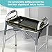 HOOMTREE Walker Tray for Folding Walker, Trays for Walkers Detachable with Cup Holder,Walker Trays for Rolling Folding Walker,Walker Accessories for Elderly (Black Without Pockets with Baffles)