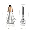 3C Trumpet Mouthpiece with Lightweight Aluminum Practice Trumpet Mute Silencer Fit for Yamaha Bach Conn King Replacement Musical Instruments Accessories, Silver