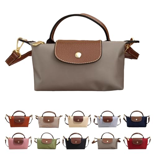 Mini Crossbody Bag for Women - Adjustable Strap Shoulder Purse, Small Spacious Tote with Zipper Pockets for Phone Wallet Keys 7.5in Grey