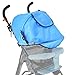 Baby Stroller Sun Shade Cover Universal Stroller Sun Shade Cover Stroller Canopy Awning for Pushchair Pram Baby Buggy Parasol Sun Umbrella with Pockets Mesh Window Stroller Sunshield Sunshade (Blue)