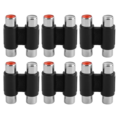 6pcs adaptateur RCA femelle à femelle, rallonge composite, connecteur double jack pour amplificateur