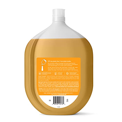 Image of Method Gel Dish Soap Refill, Clementine Scent, Powerful Cleaning Formula, Large Refill Tub, Cuts Through Grease, 54 Fl Oz (Pack of 4)