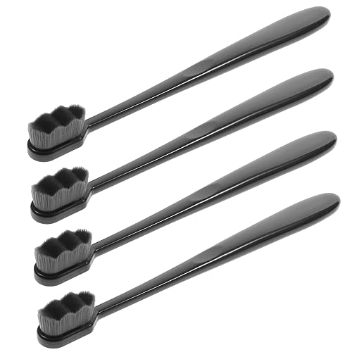 HAMPPLIES 4 Piezas Cepillos de Dientes Suaves para Adultos Cepillos Portátiles de Viaje con Cerdas Extra Suaves Diseño Antideslizante para Limpieza Bucal y Color Aleatorio