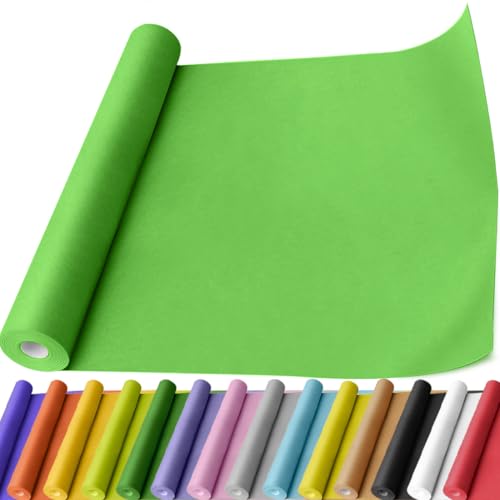 PerkHomy Medium Green Kraft Paper Roll 17.5 x 760 (63) for Gift Wrapping Bouquet Flower Art Painting Craft Writing Packaging Shipping 80GSM 55LB (Medium Green 17.5 x 63)