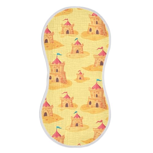 Sandcastel Summer Cotton Muslin Burp Cloth Easy Care Feeding Cloth for Unisex boy and Girl Set of 2, 22x11in2