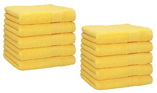 Betz Premium Seiftücher Set 10-teilig – 10× Seiftuch 30×30 cm, 100% Baumwolle 470 g/m², weich & saugstark, Oeko-TEX® Farbe gelb