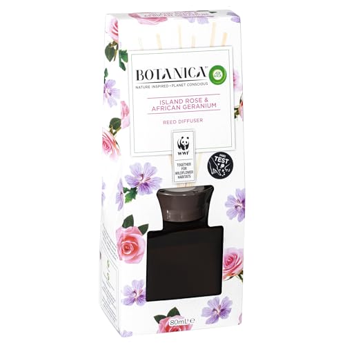 Botanica Reed Diffuser, Island Rose and African Geranium, 80mL