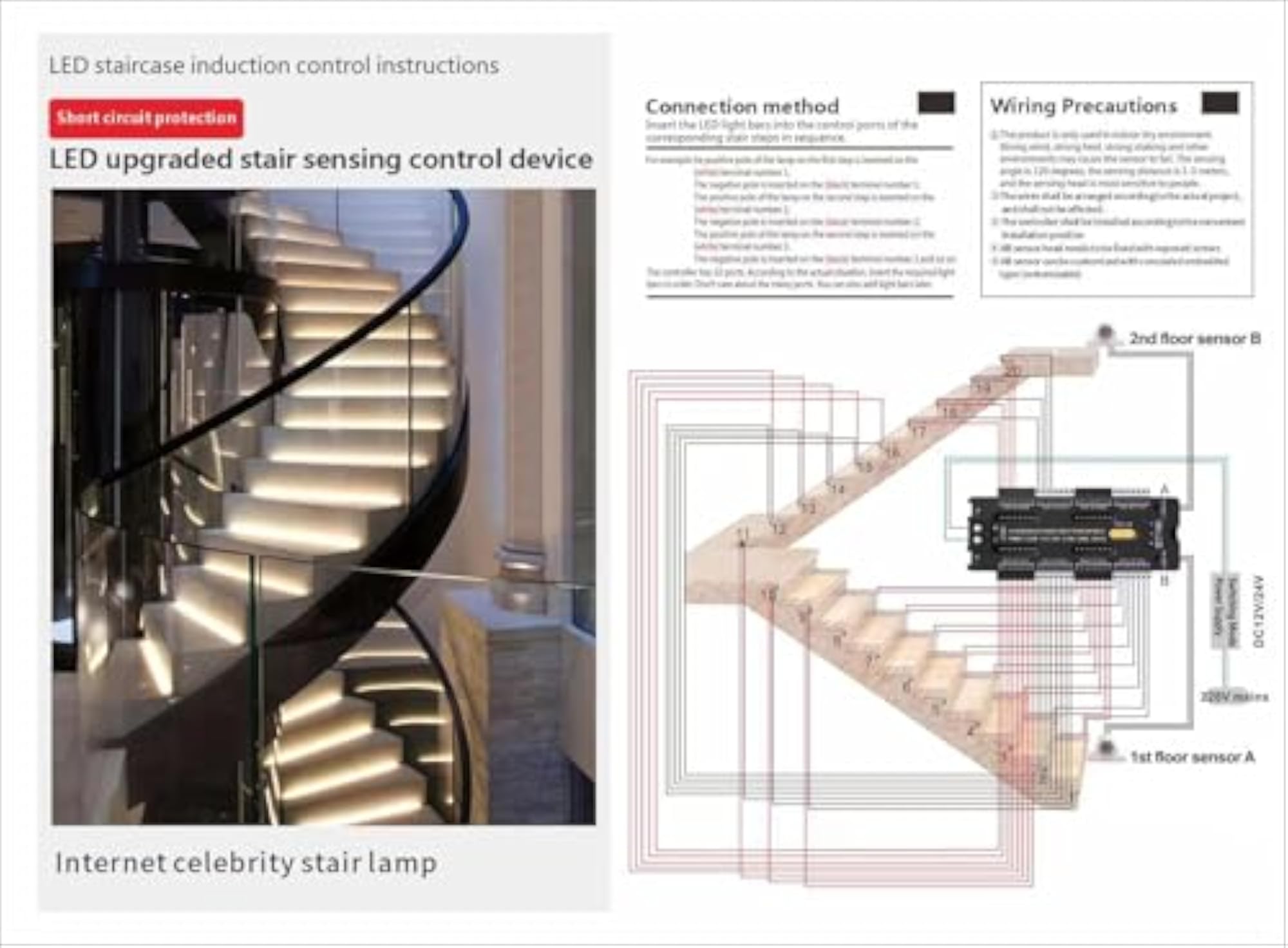 32 Motion Sensor LED Stair Controller for Indoor Lighting