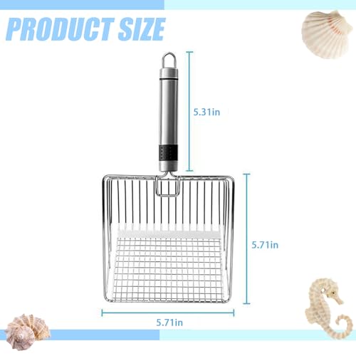 Pala de malla para playa grande 5.7x5.7 in Sifter metal miniatura 2