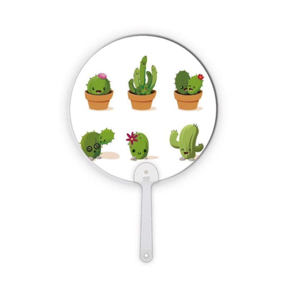 Pot Cactus Succulents Rond Portable avec Illustration Artisanat Unique