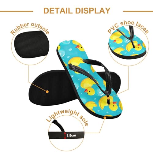 Mens Flip Flops Cute Yellow DuckSandal Flip Flops for Women Summer Beach Slipper 214B33192
