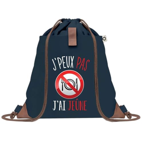 Sac de gym avec cordelettes bleu imprimé humour pour le sport en toile
