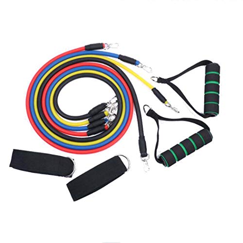 WSHZ 9 Pack de Bandes de résistance Ensemble, Exercice d'entraînement Yoga Tubes Pull Corde, pour intérieur et extérieur Sport Haltérophilie Yoga Pilates Abs Etirement Fitness Gym Cover