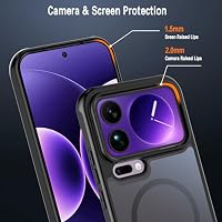 Natbok Magnetische Handyhülle für Xiaomi 17 Pro Max Hülle, Kompatibel mit MagSafe mit 2 Stück Kameraschutz, Dünn Stoßfest Matt PC Rückseite Handyhülle Case for Xiaomi 17 Pro Max – Ansicht 6