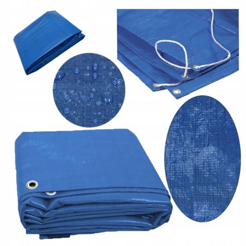 BEGRIS Lona de lona 4X8, cubierta reforzada azul