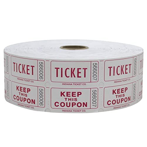 Indiana Ticket Co. Raspberry Raffle Tickets – 2,000 Double Stub Tickets For 50/50 Raffles, Events, Door Prizes - View #4