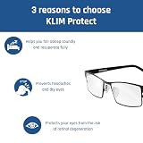 KLIM Protect Okulary przeciw niebieskiemu światłu - Nowość, chroni oczy przed niebieskim światłem, wysoka ochrona ekranu, okulary do gier PC Mobile TV, filtr zapobiegający zmęczeniu UV anty niebieskie