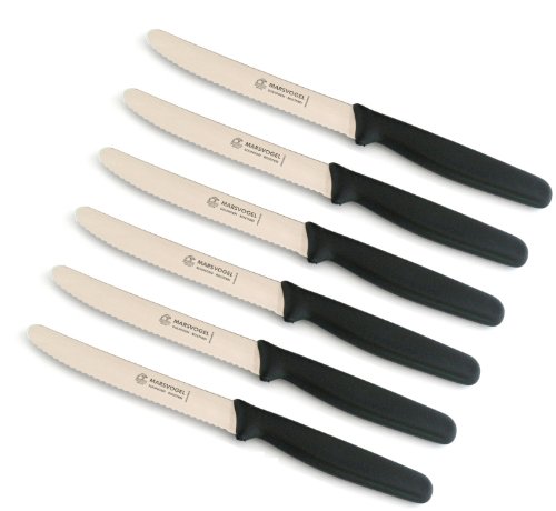 Marsvogel 6 Stück Tischmesser PP Solingen Tafelmesser Menümesser (6 Stück, Schwarz) Cover