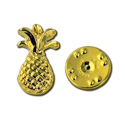 Image of StockPins Gold Pineapple Lapel Pin - Perfect for Backpack Pins, Gifts, Hawaiian Party, Fruit Pins