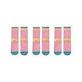 Ralxion 3 Pairs Smile Face Socks, Pink Smile Happy Face Socks Cotton, Cute Aesthetic Preppy Vintage Smiling Face Socks for Women Teen Girls