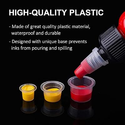Ink Caps Cups Small - 200pcs Tattoo Pigment Cups Caps Disposable Tattoo Ink Cups for Microblading Permanent Makeup Tattoo Pigment Clear Holder Container Caps