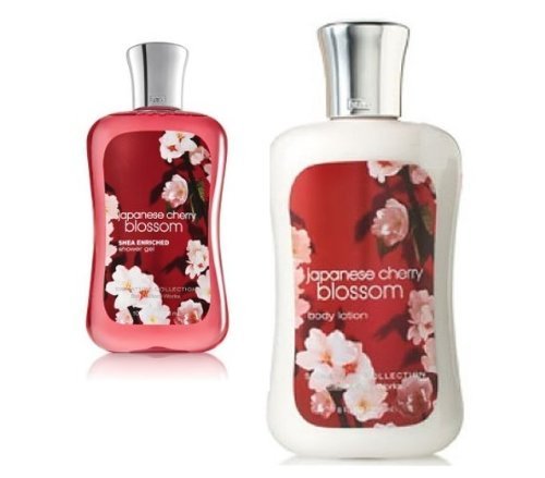 Bath and Body Works Signature Classics Pleasures Collection Body Lotion and Shower Gel Gift Set Men or Women (Japanese Cherry Blossom)