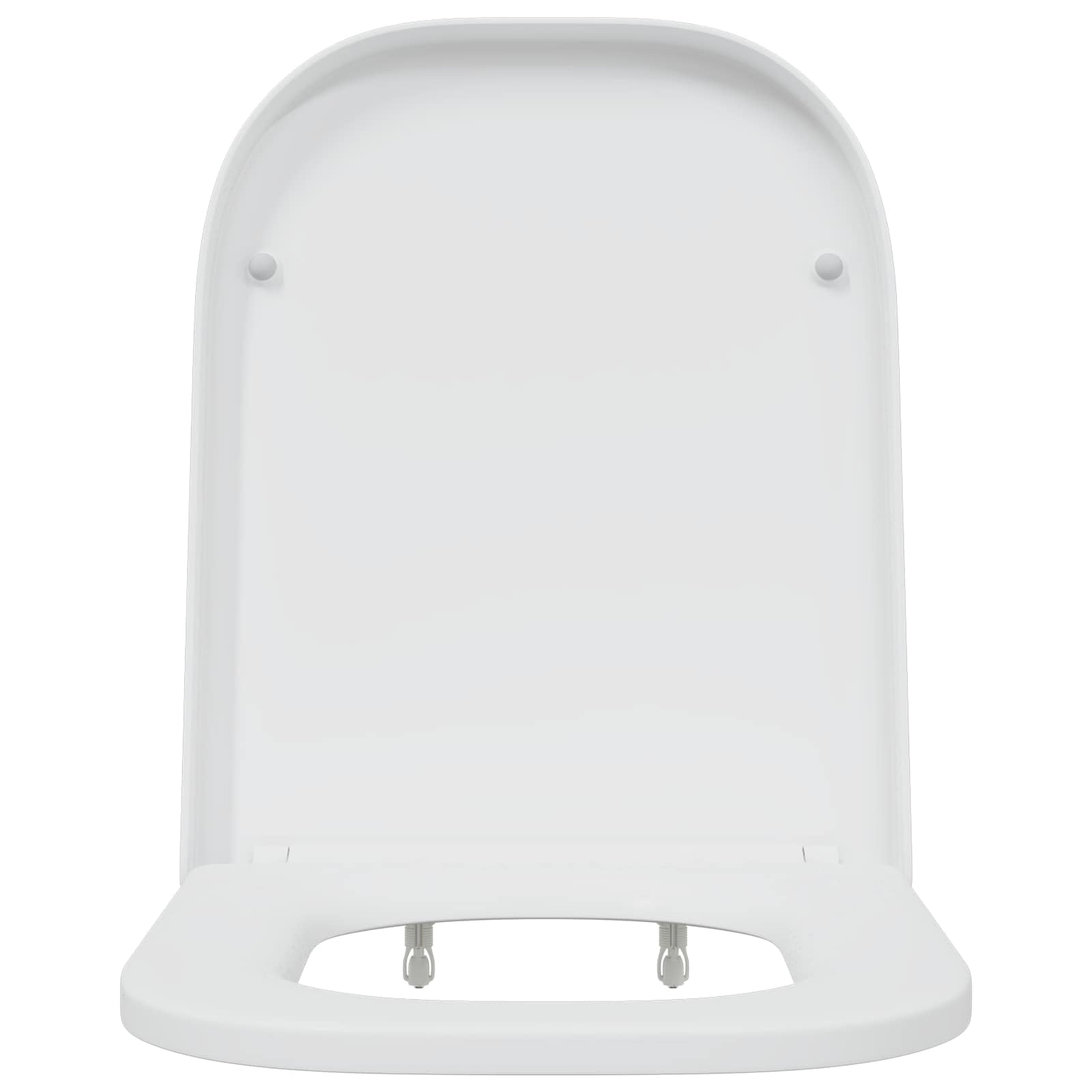 Sedile WC bianco, 47,5 x 35 x 3,6 cm, in duroplast, moderno sedile WC con linee pulite, resistente e durevole, facile da montare, per interni