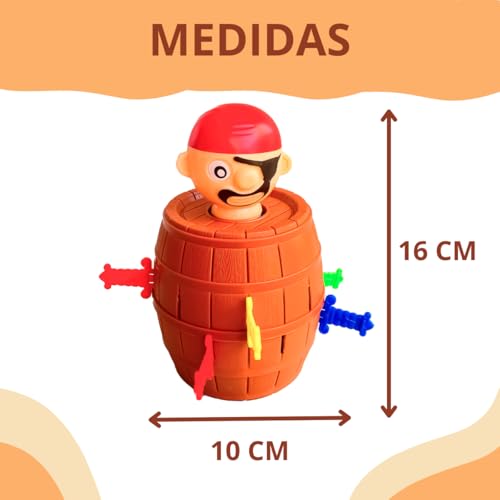 Barril do Pirata Brinquedo Infantil com Pirata que Pula Educativo Divertido Jogo de Mesa Menino e Me