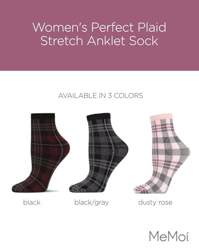 Image of MeMoi Women's Perfect Plaid Stretch Anklet Sock