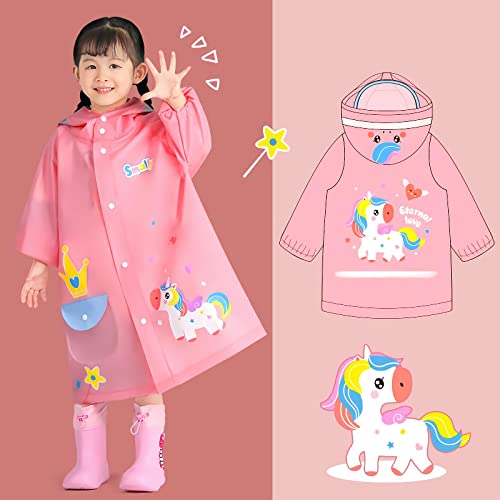 Kids Raincoat Boys Girls Rain Jacket Hooded Dinosaur Poncho Waterproof Coat Outdoor Sports 2-12Years3