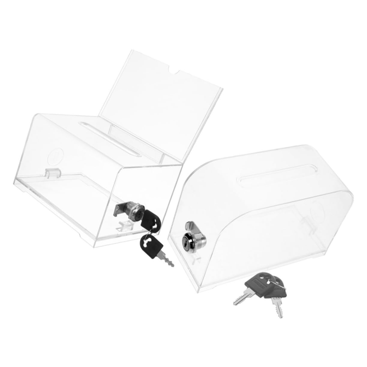 NUOBESTY 2ensembles Boîte à Cartes De Visite Organiseur Portable Avec Serrure Lot De Boîtes De Rangement Pour Cartes De Visite Et Bureau