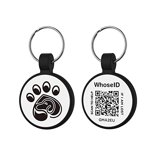 Qr Code Dog Id Tag, Modifiable Personalized Pet Online Profile, Silicone Silencer Dog Tag, Custom Pet Tag, Gps Tracking Location Alert Email, Lightweight Cat Tag, No Annoying Jingle (Paw, White) #TOP21