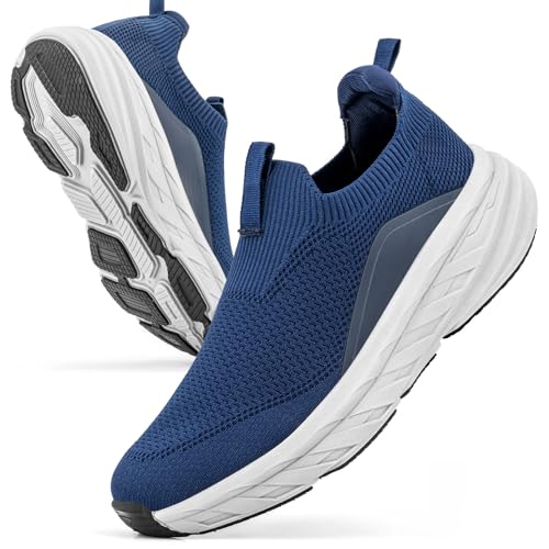Sosenfer Herren Slip on Sneakers Ohne Schnürsenkel Leichte Turnschuhe Atmungsaktiv Bequeme Fitness Sportschuhe-SHENLAN-43
