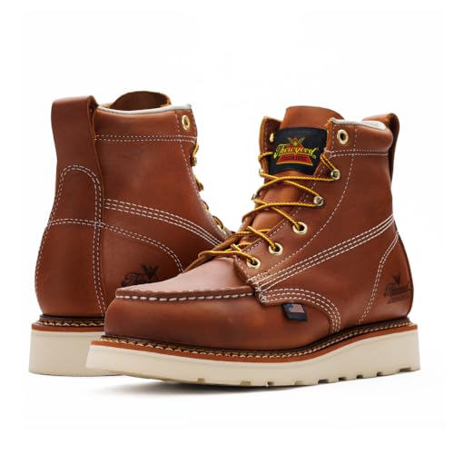 Image of Thorogood 6 inch Work Boots for Women - American Heritage - Full-Grain Leather with Comfort Insoles and Slip-Resistant Wedge Outsoles, Made in USA