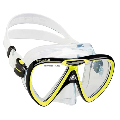 Kit de Mergulho Máscara+respirador Cressi Ikarus Semi Dry - Amarelo