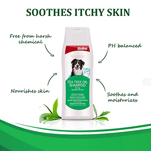 Bioline Dog Shampoo with Tea Tree Oil for Dogs Itchy Skin Sensitive Skin Shampoo for Smelly Dogs Bathing Supplies Odor… - Image 5