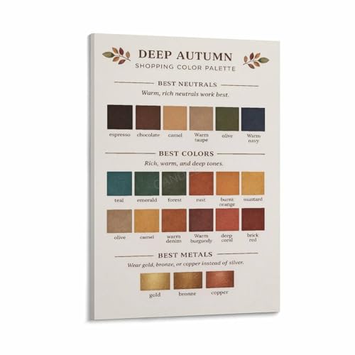 Soft Autumn Colour Palette Poster Neutrals Warm Shades Fashion Design