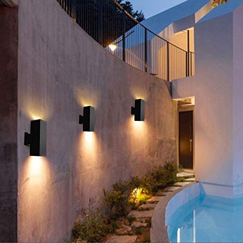 Applique murale LED étanche IP65 en aluminium noir 12W durable