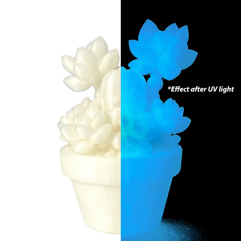 Image of Blue Glow in Dark PLA 1.75mm 250g Small Spool Luminous 3D Filament FDM | Glow in dark blue Bright night Light printing Hide layers Low warping No tangle 0.25kg spool for Printer Bambu Ender