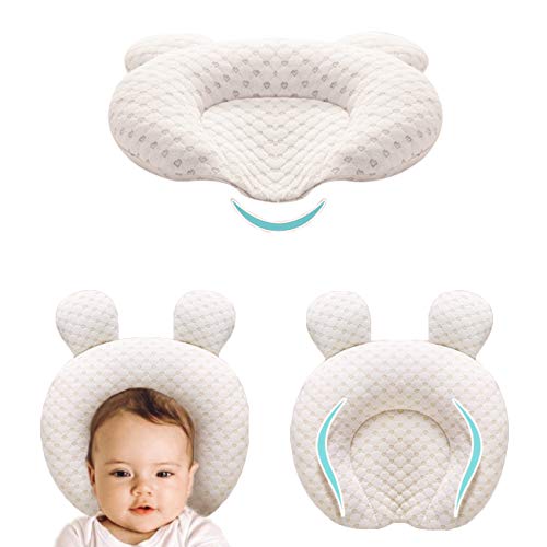 XMWEALTHY Infant Support Head Pillows Soft Baby Nursery Pillows Unisex Newborn Head Shaping